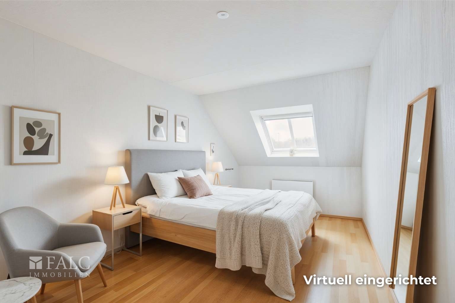 Wohnzimmer - Virtuell gestaged